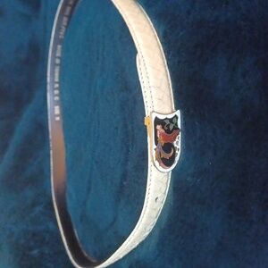 Vintage Snakeskin Belt with Cloisonne Deer Buckle